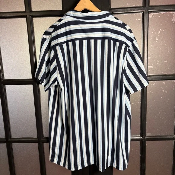 Cotton & Co Mens XL Striped Camp Collar Shirt NWT Resort Button Front - Picture 6 of 10